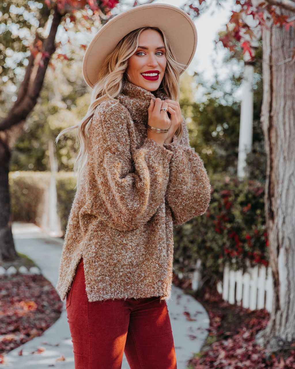 Moira Turtleneck Knit Sweater - Caramel - FINAL SALE sold by Vici