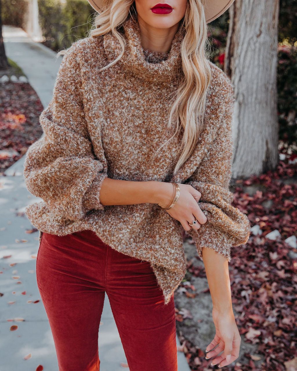 Moira Turtleneck Knit Sweater - Caramel - FINAL SALE sold by Vici product image thumbnail 8