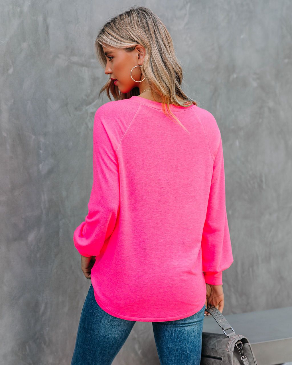 Serafina Knit Raglan Top - Hot Pink sold by Vici product image thumbnail 2