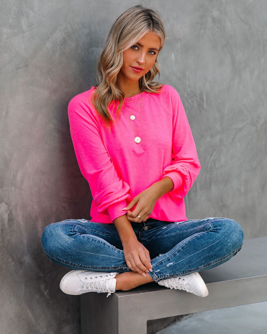 Serafina Knit Raglan Top - Hot Pink sold by Vici product image thumbnail 9