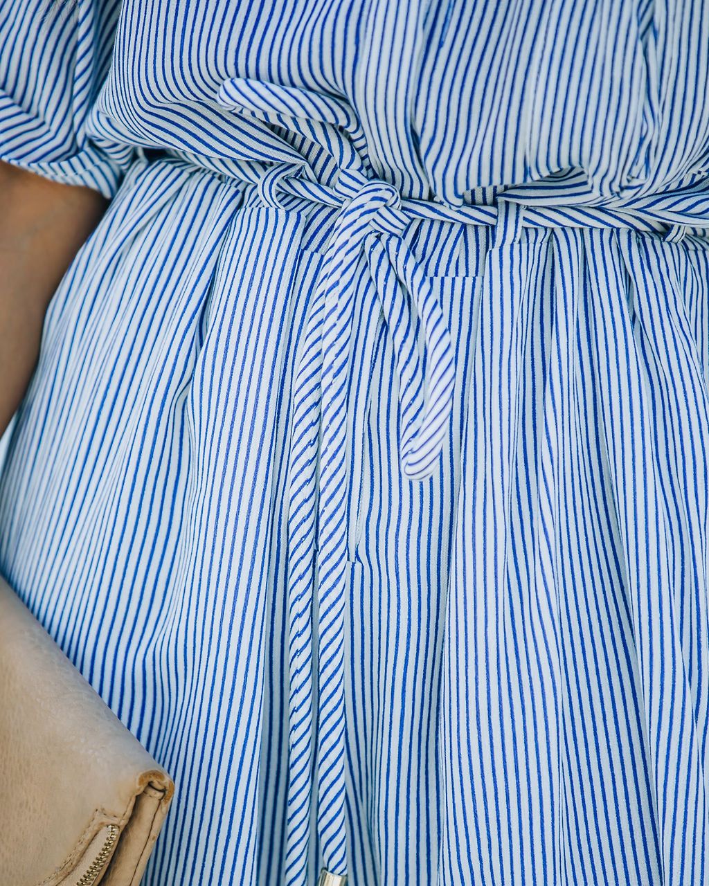 Redondo Striped Collared Tie Romper - FINAL SALE sold by Vici product image thumbnail 4