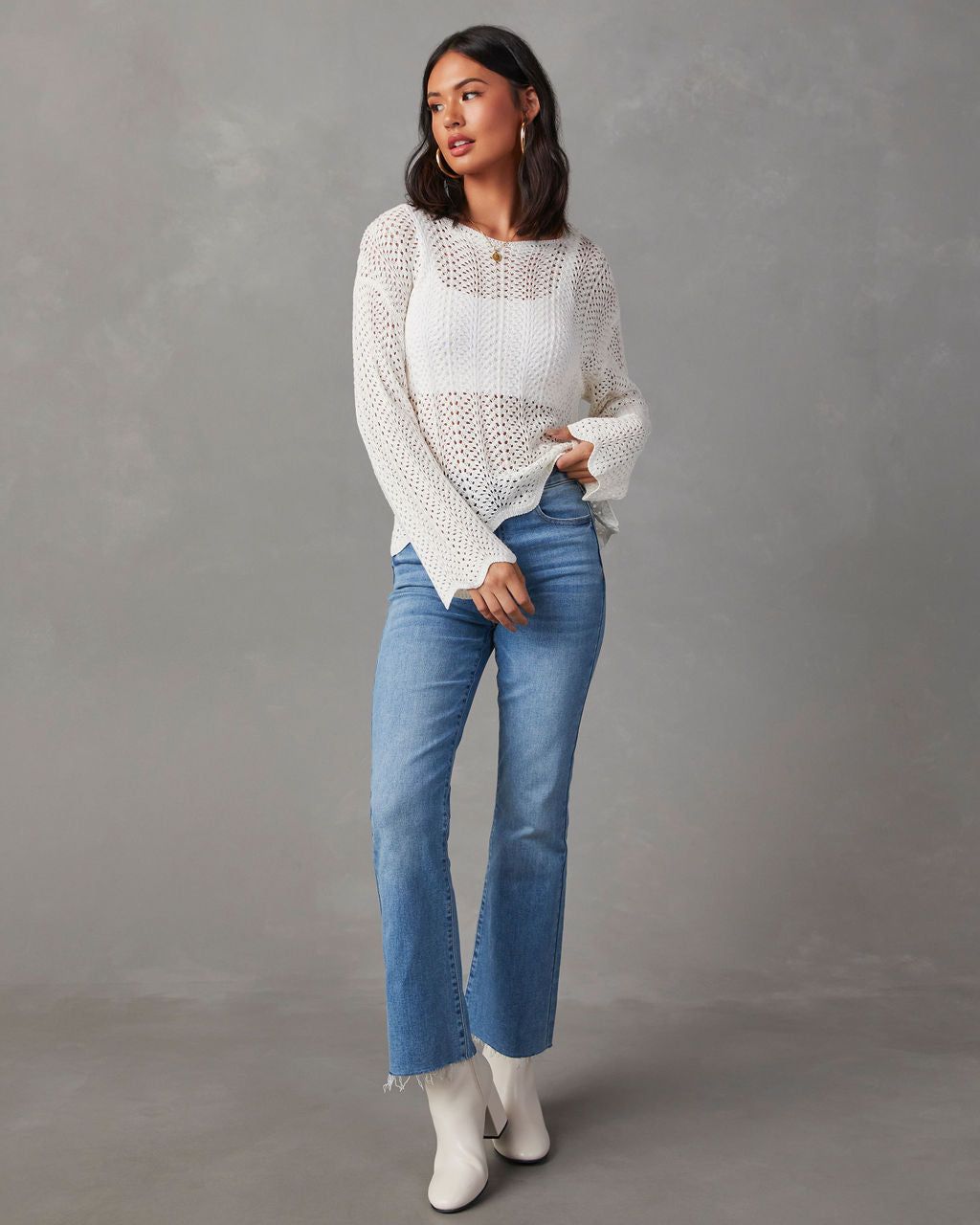 Abriana Sweater - White - SALE sold by Vici product image thumbnail 2