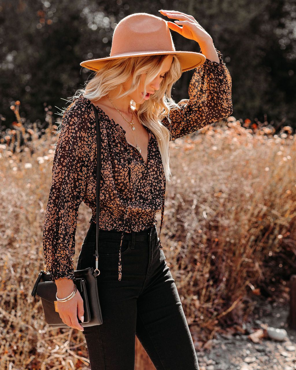 Moments Notice Floral Crop Blouse - FINAL SALE sold by Vici product image thumbnail 7