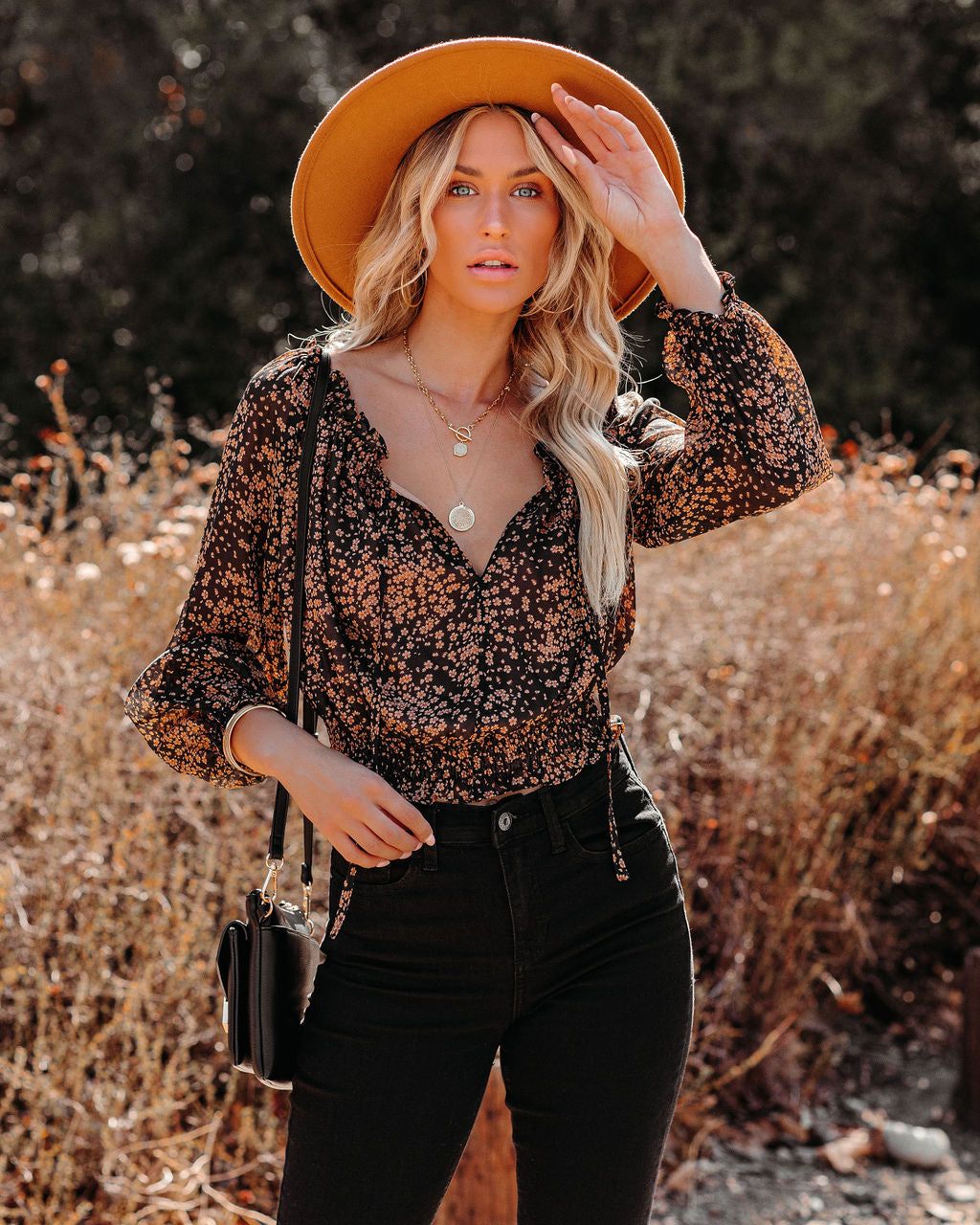 Moments Notice Floral Crop Blouse - FINAL SALE sold by Vici product image thumbnail 5