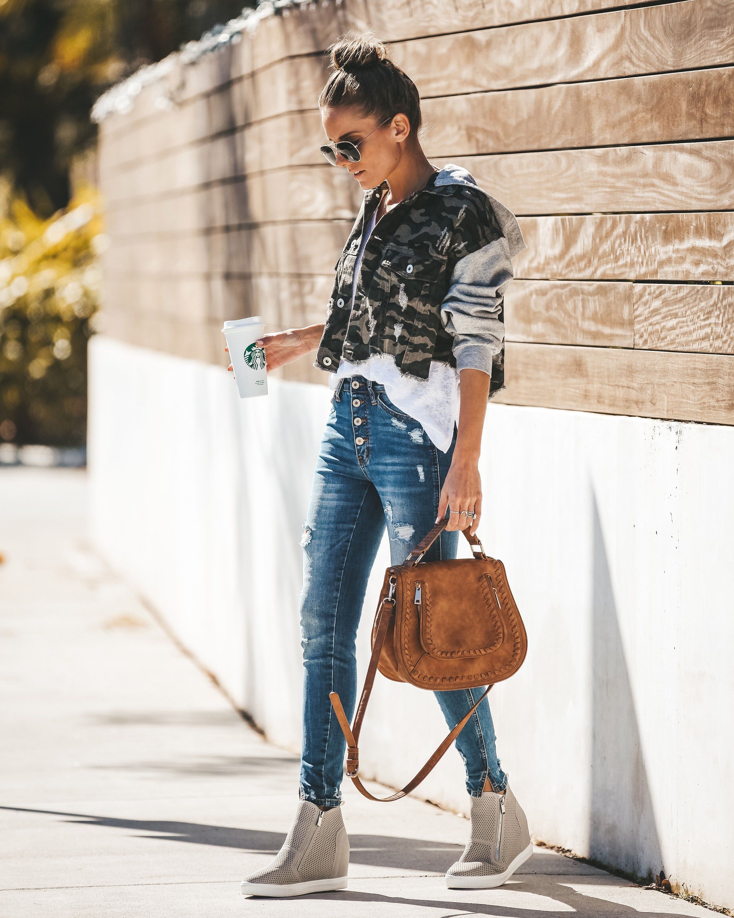 Undercover Camo Contrast Hooded Cotton Jacket sold by Vici product image thumbnail 2