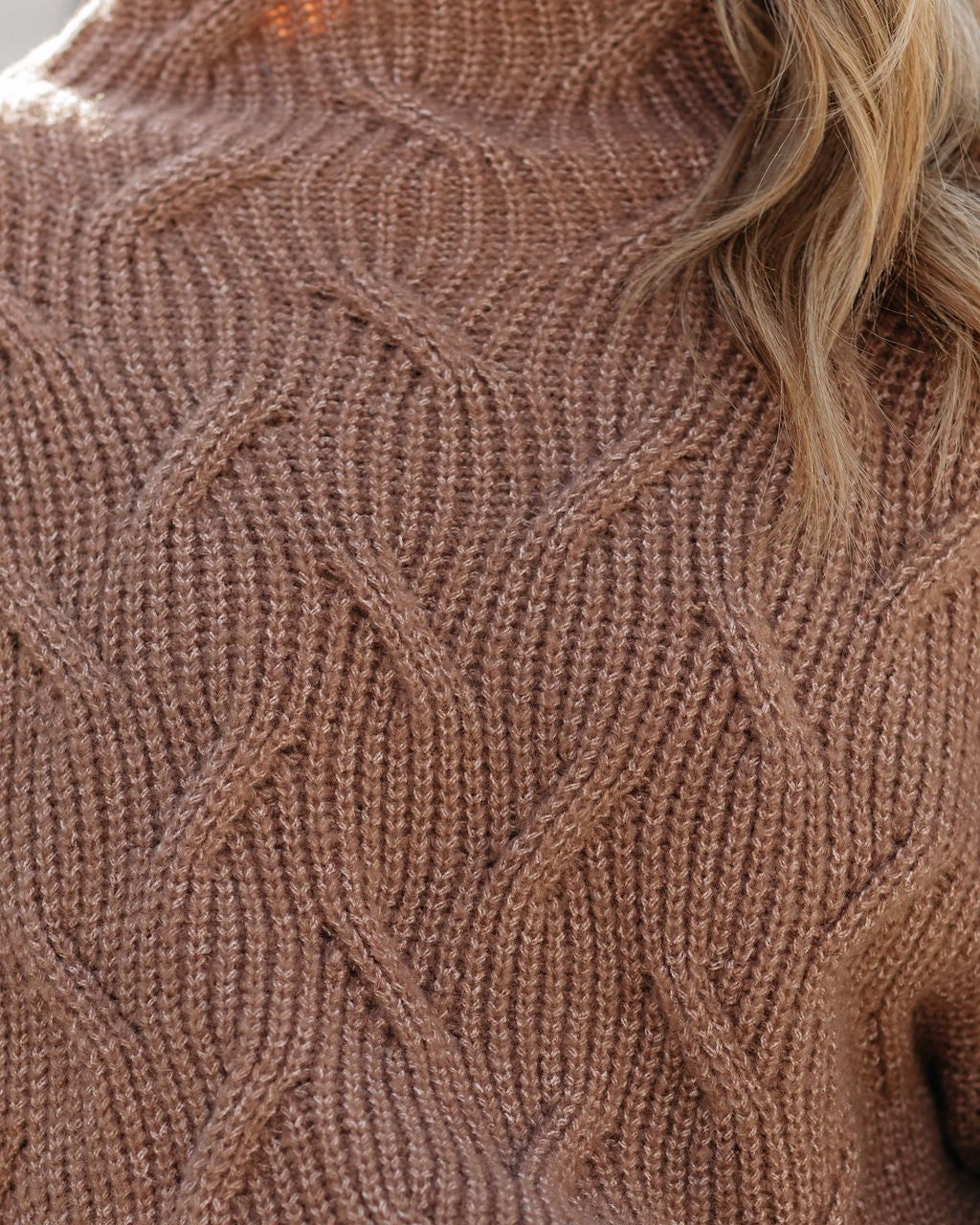 Windblown Mock Neck Knit Sweater - Mocha - FINAL SALE sold by Vici product image thumbnail 4