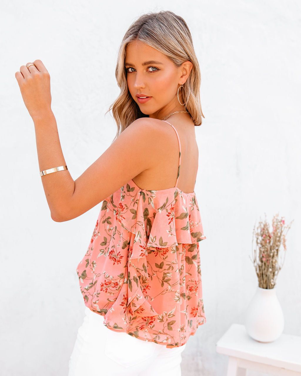 Swing Floral Ruffle Cami Tank - FINAL SALE sold by Vici product image thumbnail 2