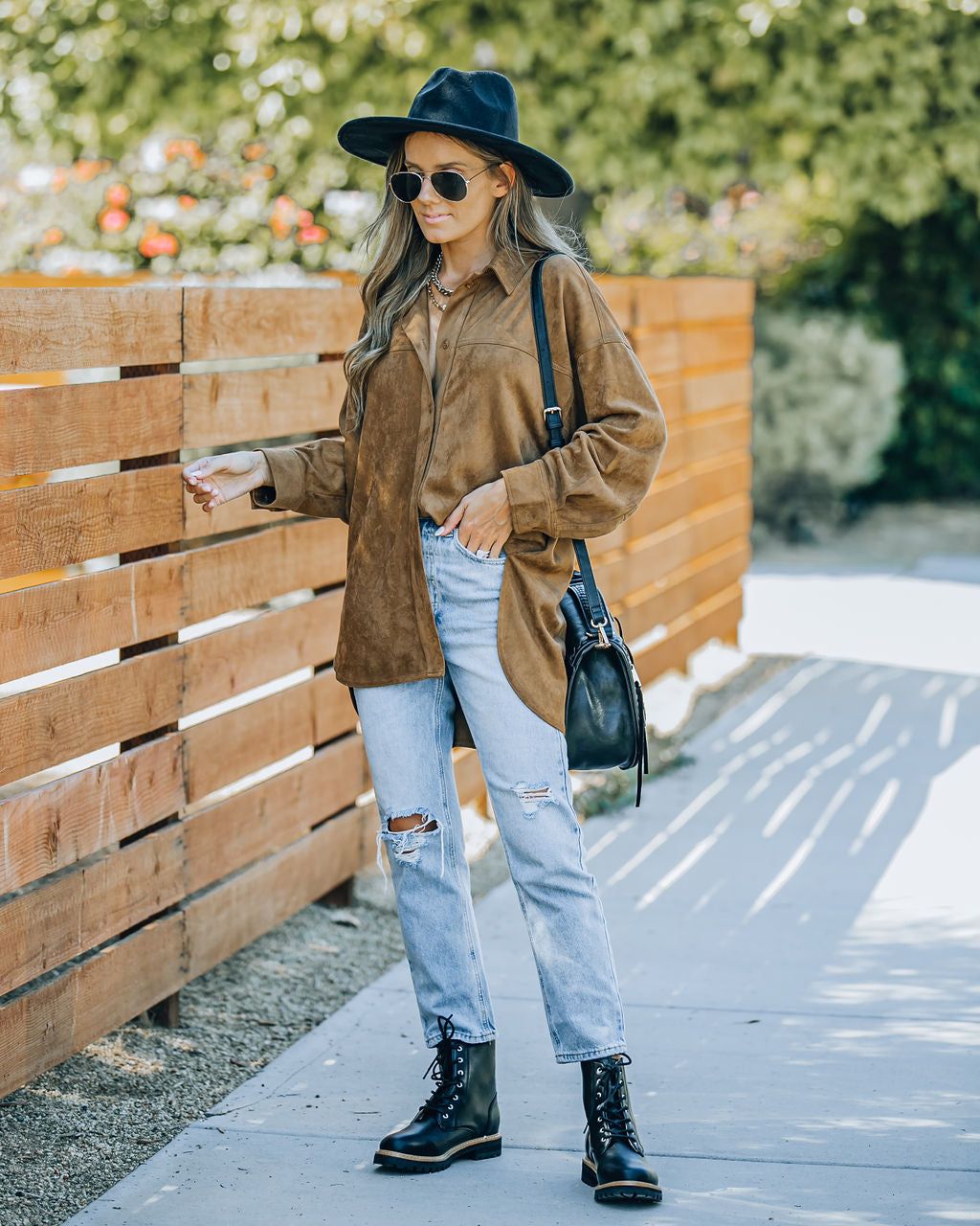 Brownfield Faux Suede Button Down Shacket - FINAL SALE sold by Vici product image thumbnail 6