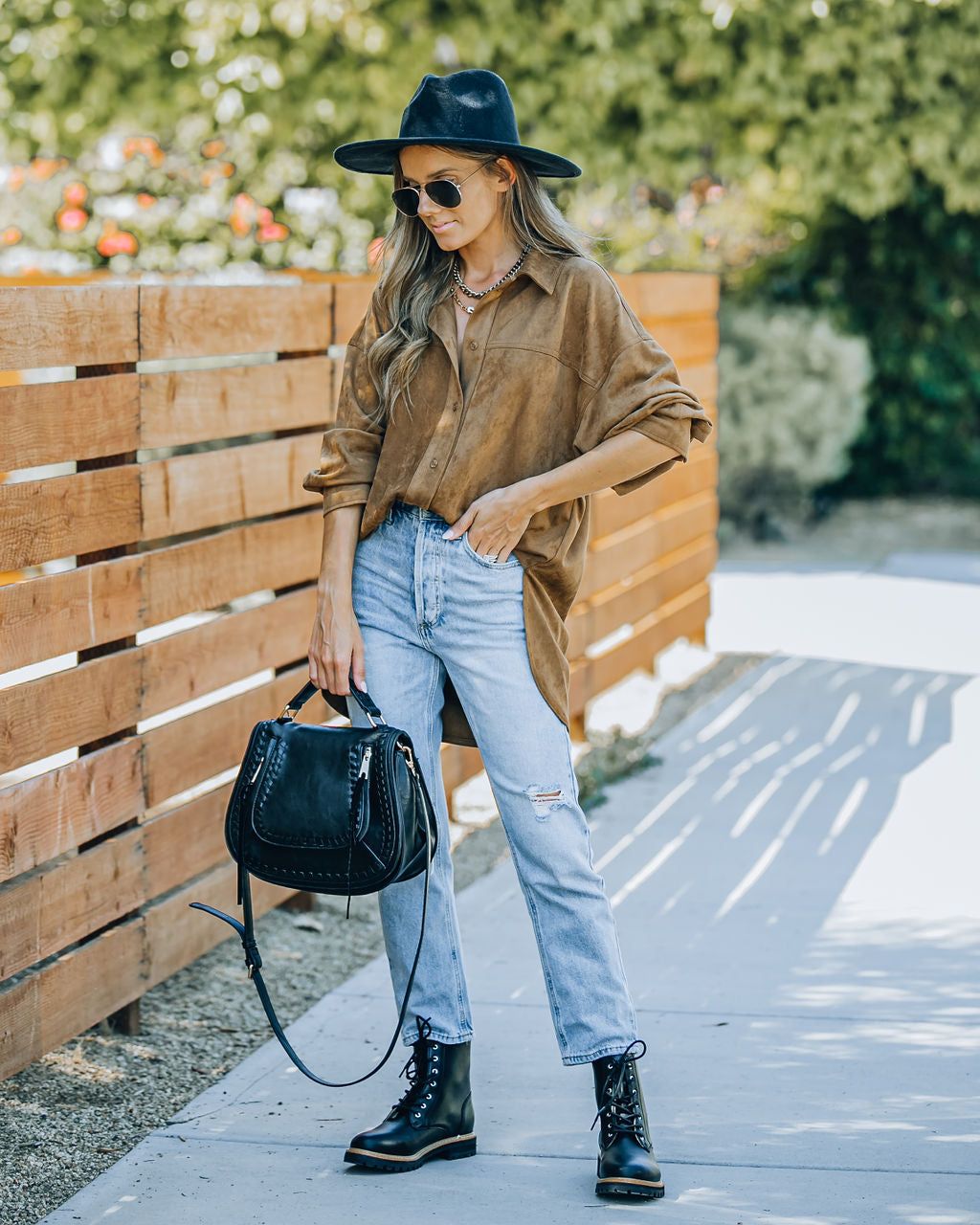 Brownfield Faux Suede Button Down Shacket - FINAL SALE sold by Vici product image thumbnail 5