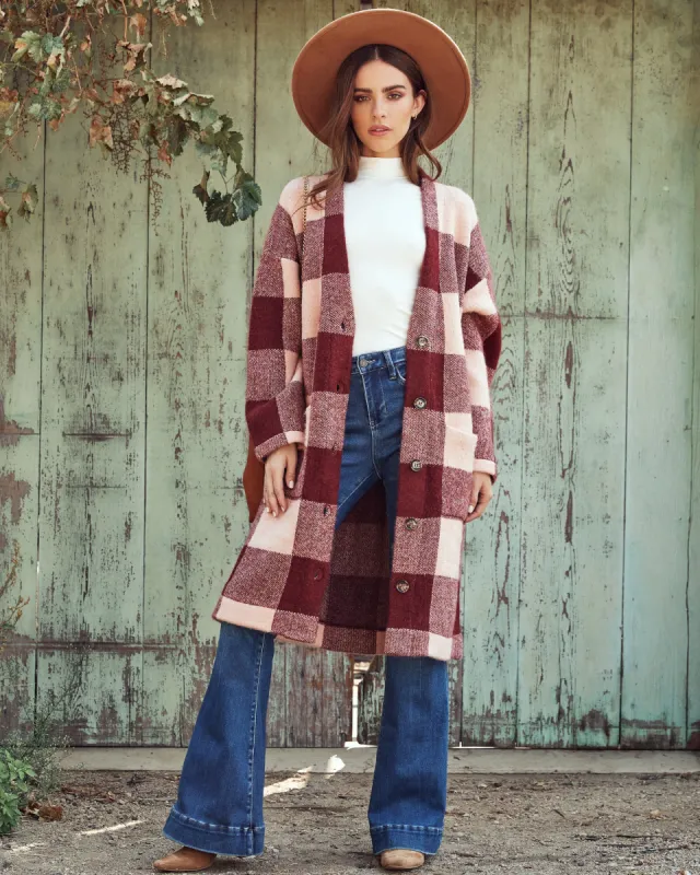 Delaney Pocketed Checkered Duster Cardigan - FINAL SALE sold by Vici