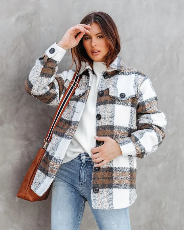 Chester Pocketed Plaid Jacket sold by Vici