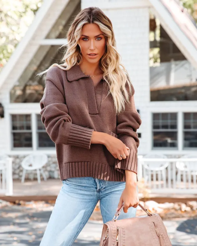 Scooter Cotton Blend Pocketed Sweater - Brown - FINAL SALE made by Vici