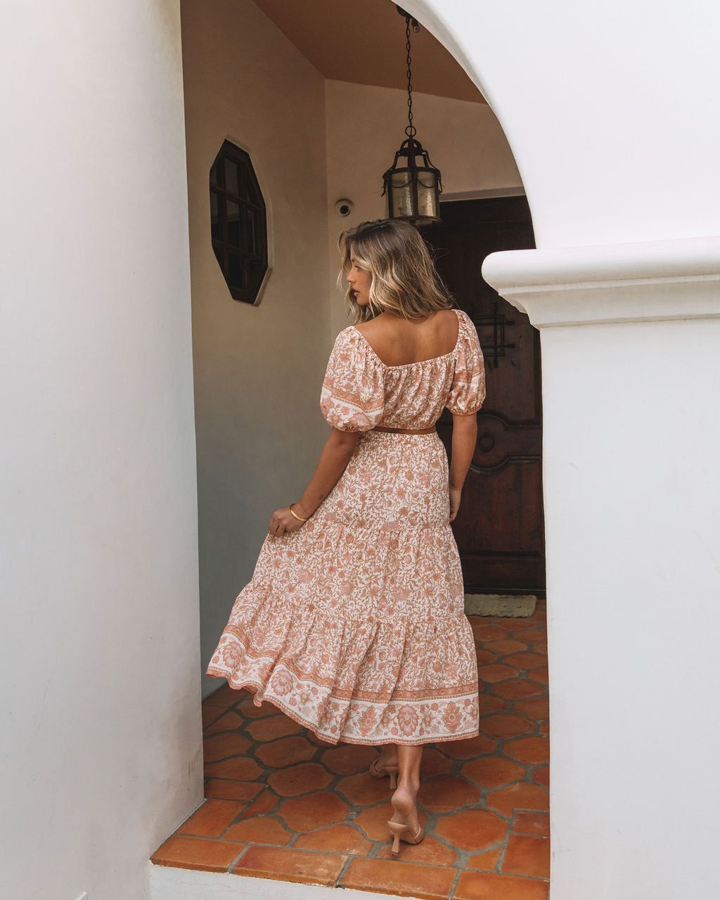 Adela Floral Midi Skirt - Peach - FINAL SALE sold by Vici product image thumbnail 4