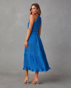 Lucienne Tiered Midi Dress - Blue - SALE sold by Vici