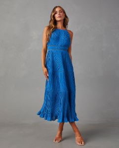 Lucienne Tiered Midi Dress - Blue - SALE sold by Vici