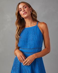 Lucienne Tiered Midi Dress - Blue - SALE sold by Vici