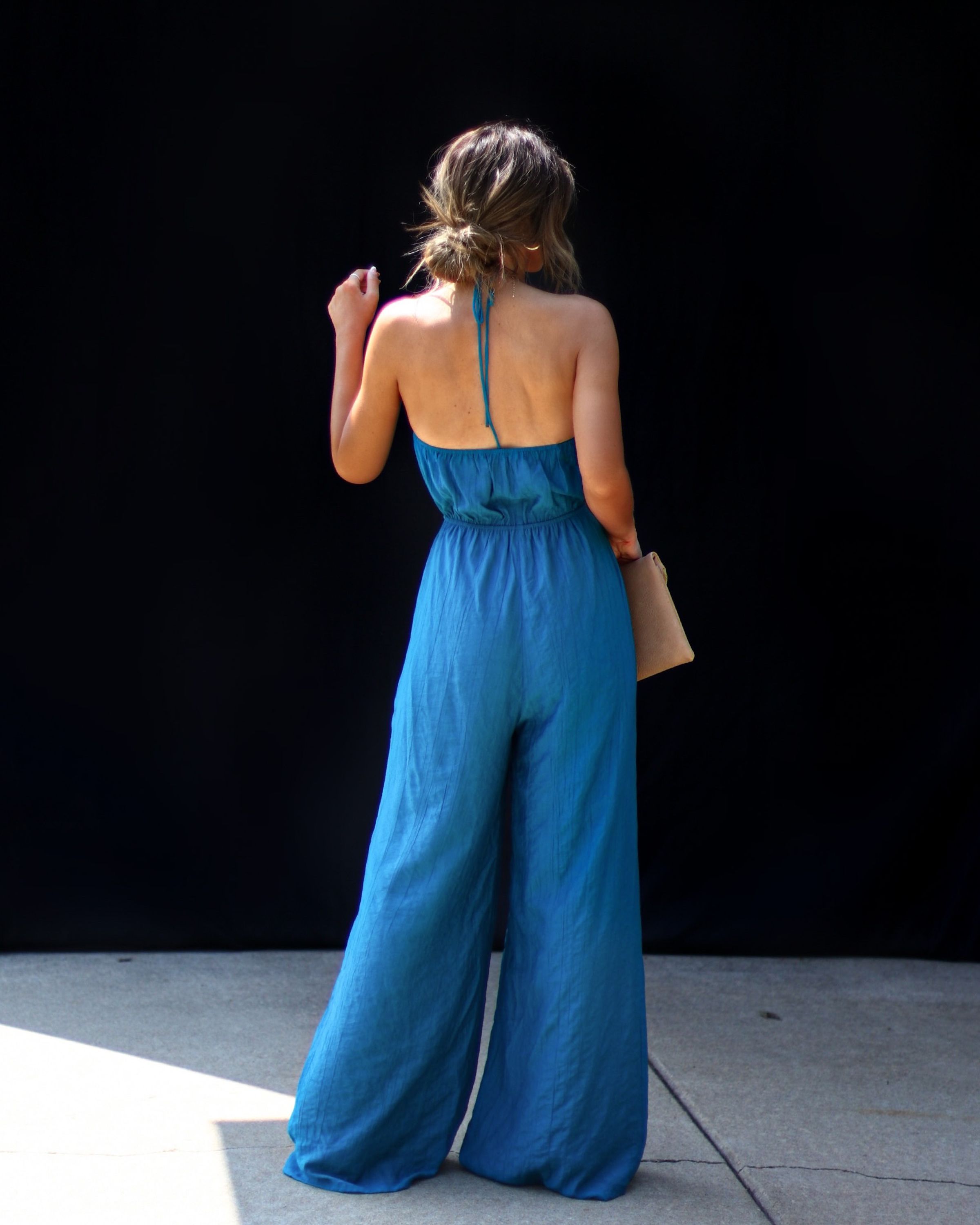 Living Easy Adjustable Halter Jumpsuit - Blue sold by Vici product image thumbnail 4