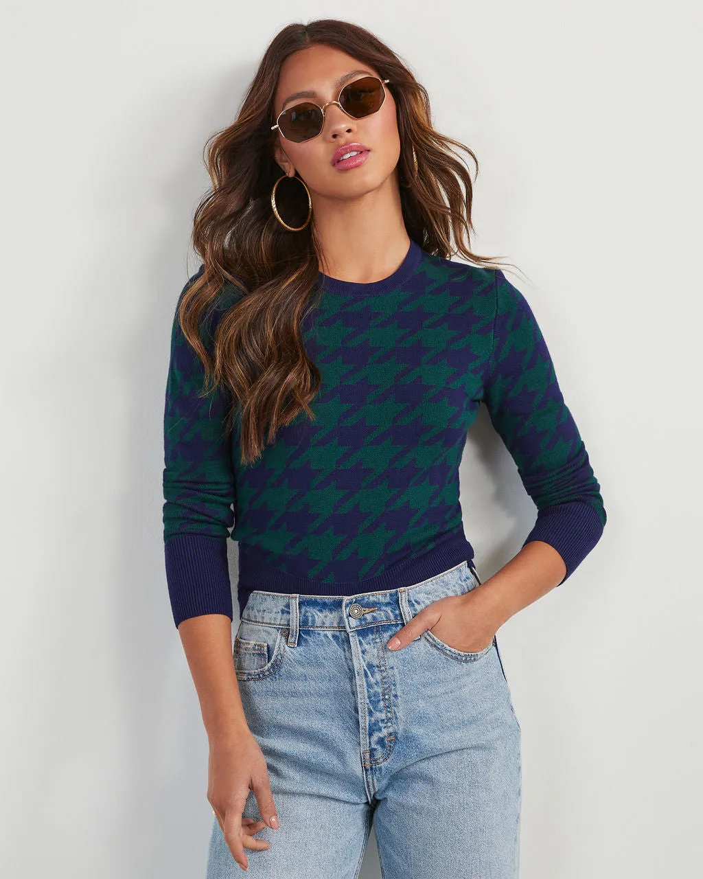 Chantal Houndstooth Pullover Sweater sold by Vici product image thumbnail 5