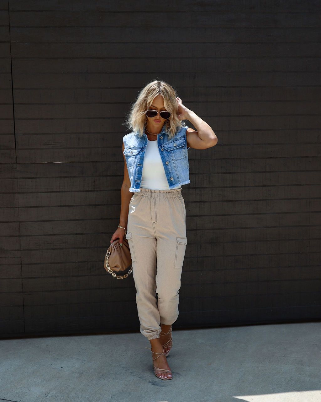 West Bay Denim Crop Vest - SALE sold by Vici product image thumbnail 6