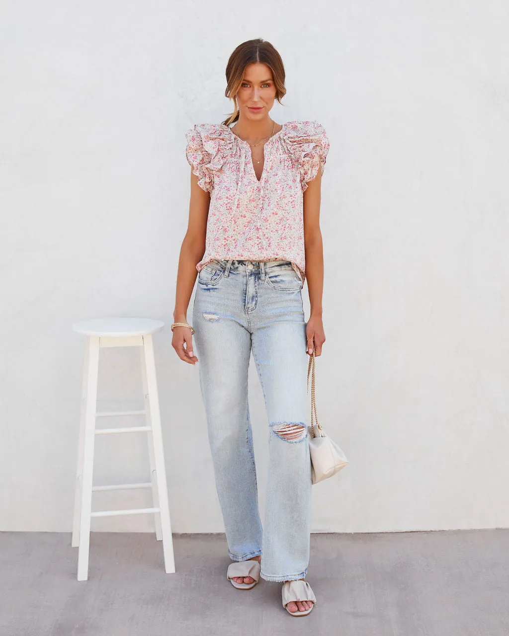 Briella Cotton Floral Ruffle Top sold by Vici product image thumbnail 4