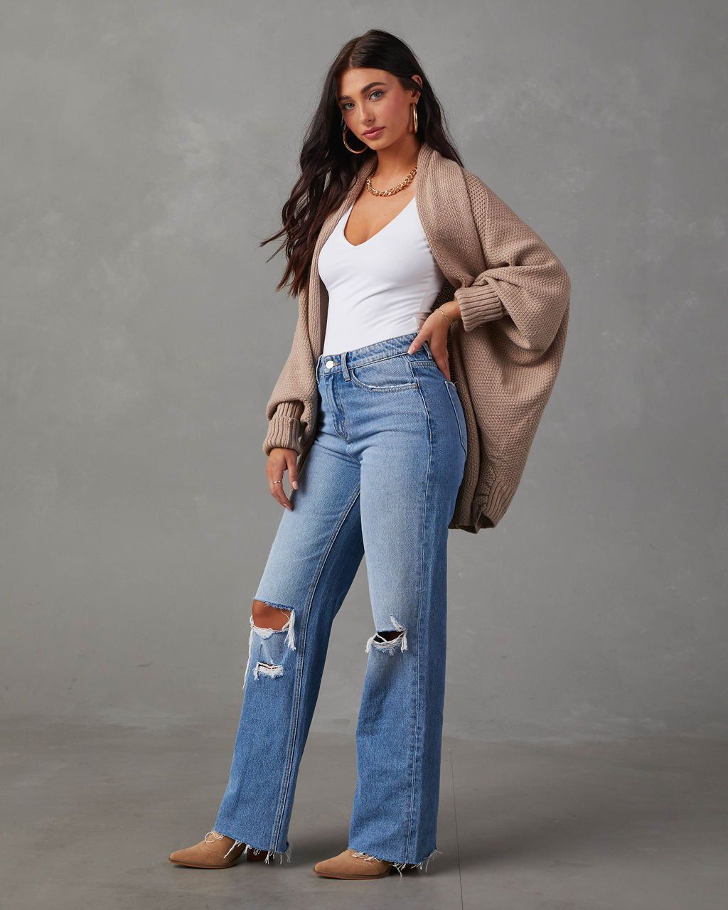 Kiersey Oversized Cardigan - Mocha sold by Vici product image thumbnail 3