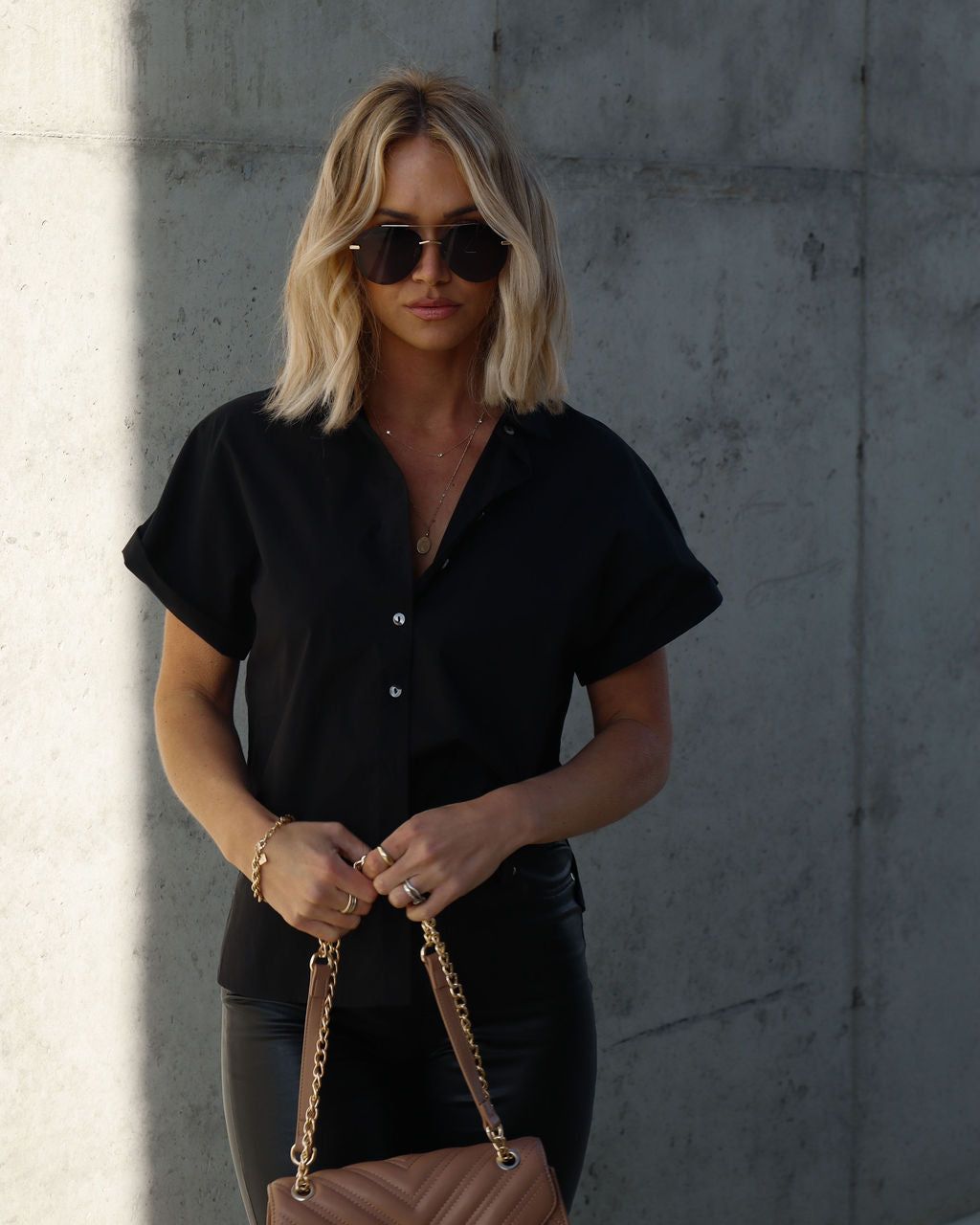 Patty Cotton Blend Button Down Top sold by Vici product image thumbnail 3