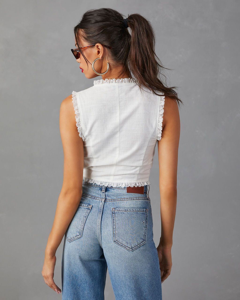 For The Frill Of It Sleeveless Top - White - SALE sold by Vici product image thumbnail 2