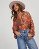 Italiano Paisley Button Down Blouse sold by Vici