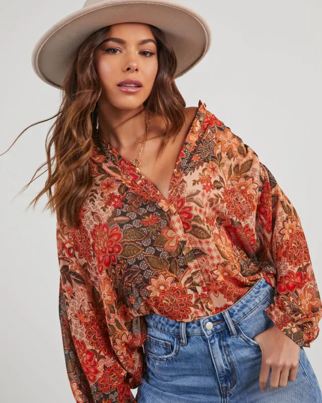 Italiano Paisley Button Down Blouse sold by Vici