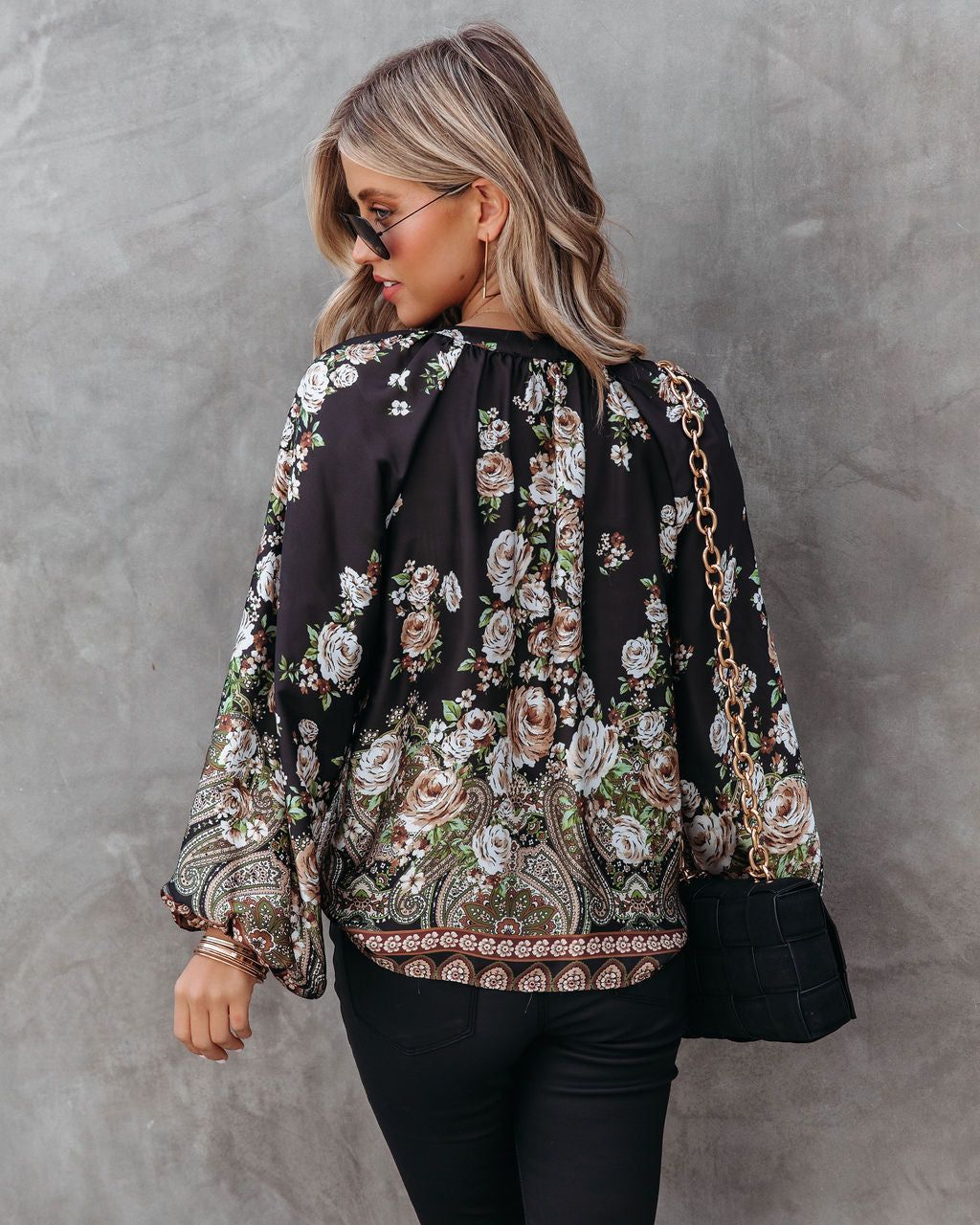 Midnight Garden Floral Satin Top sold by Vici product image thumbnail 4