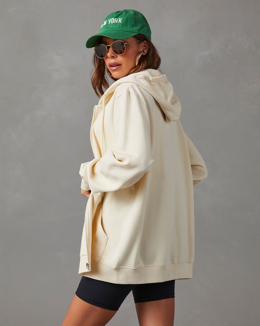 VICI Zip Up Oversized Hoodie - Bone sold by Vici product image thumbnail 4
