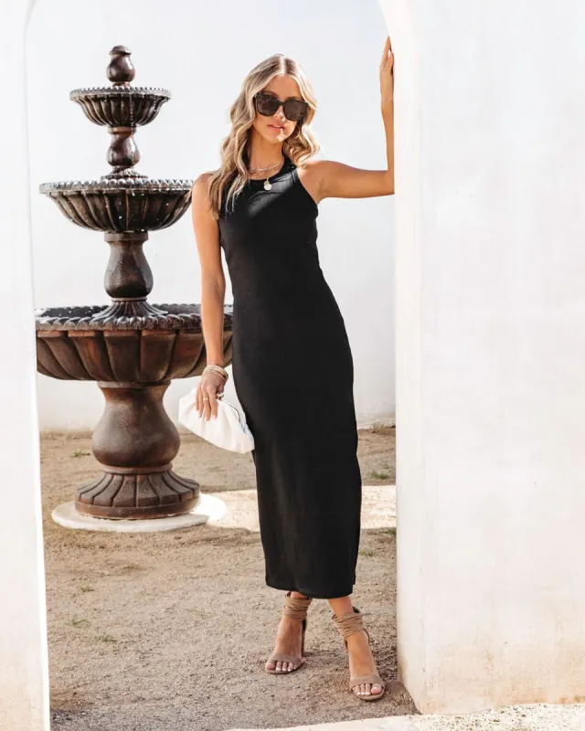 Jenella Ribbed Midi Dress - Black - FINAL SALE sold by Vici