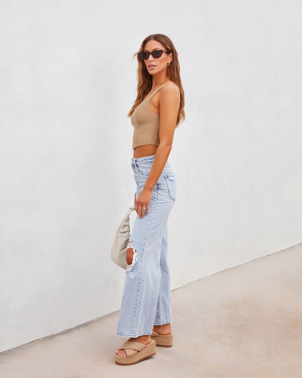 Something About Me Ribbed Knit Crop Top - Tan - FINAL SALE sold by Vici product image thumbnail 5