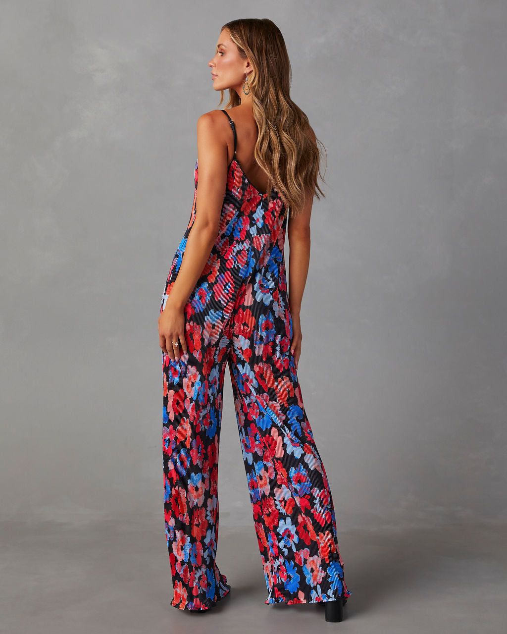 Mayfair Plisse Sleeveless Floral Jumpsuit - Red/Multi - FINAL SALE sold by Vici product image thumbnail 2