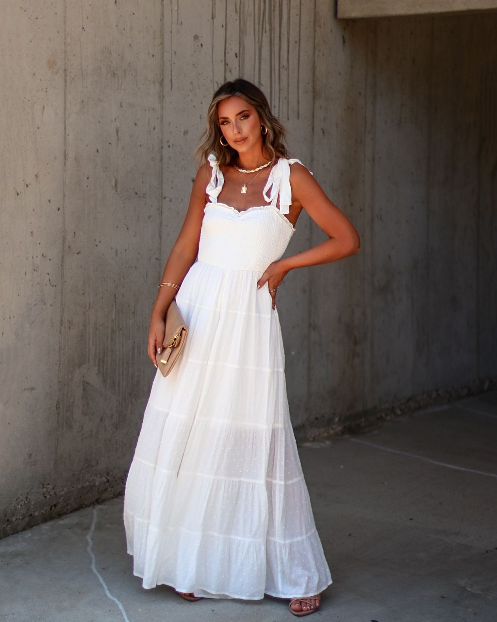 Latana Smocked Tiered Jumpsuit sold by Vici product image thumbnail 4