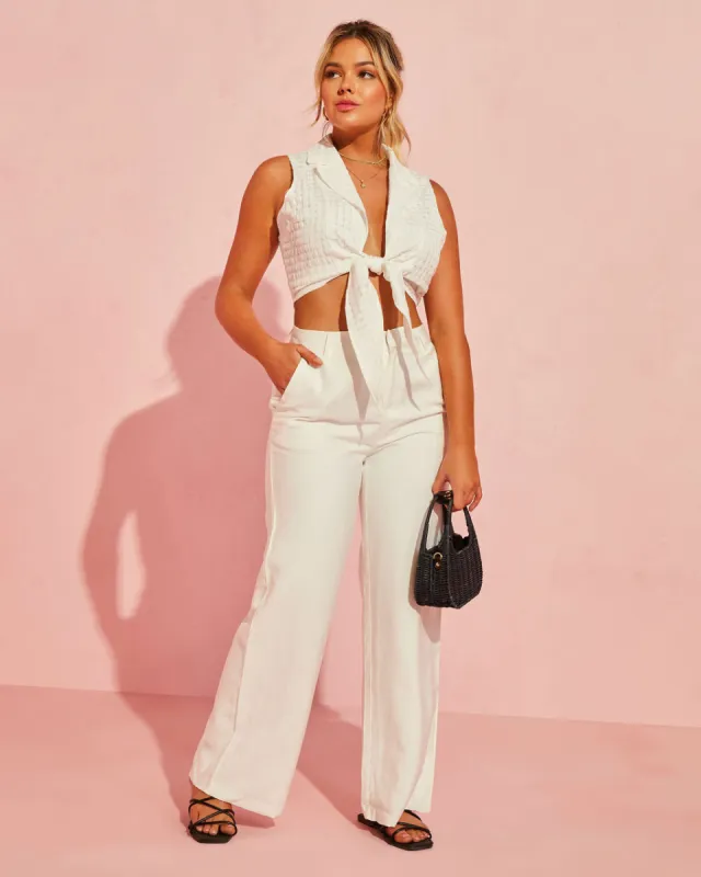Blanc Pocketed Wide Leg Pant sold by Vici
