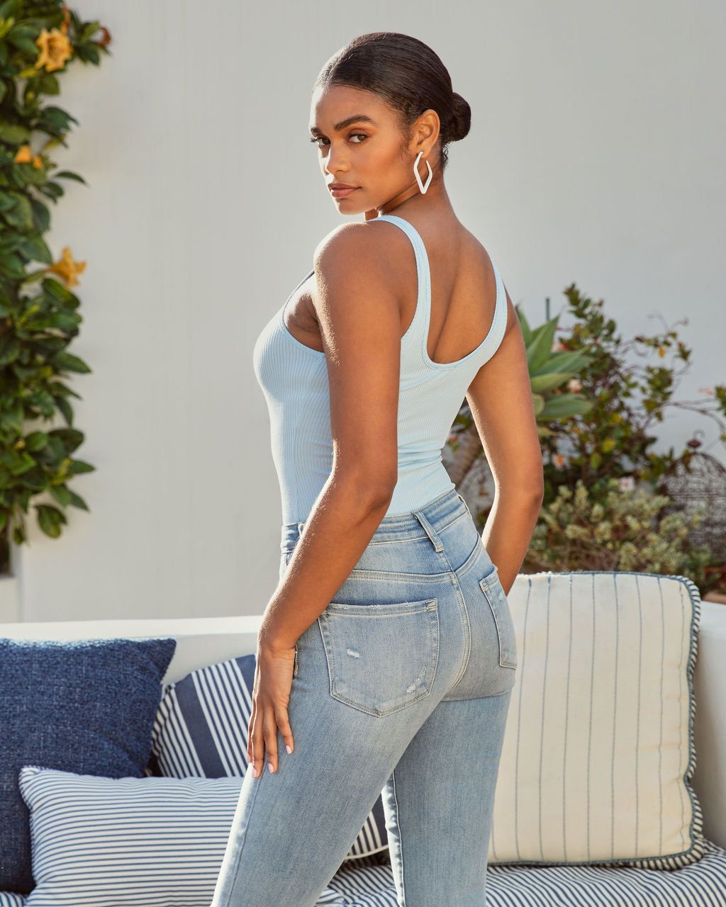 Huntley Ribbed Bodysuit - Baby Blue - FINAL SALE sold by Vici product image thumbnail 5