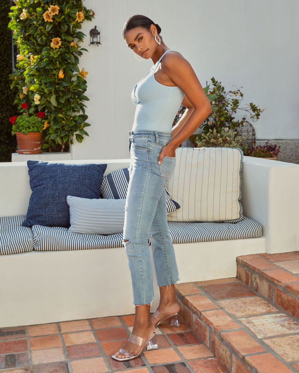 Huntley Ribbed Bodysuit - Baby Blue - FINAL SALE sold by Vici product image thumbnail 6