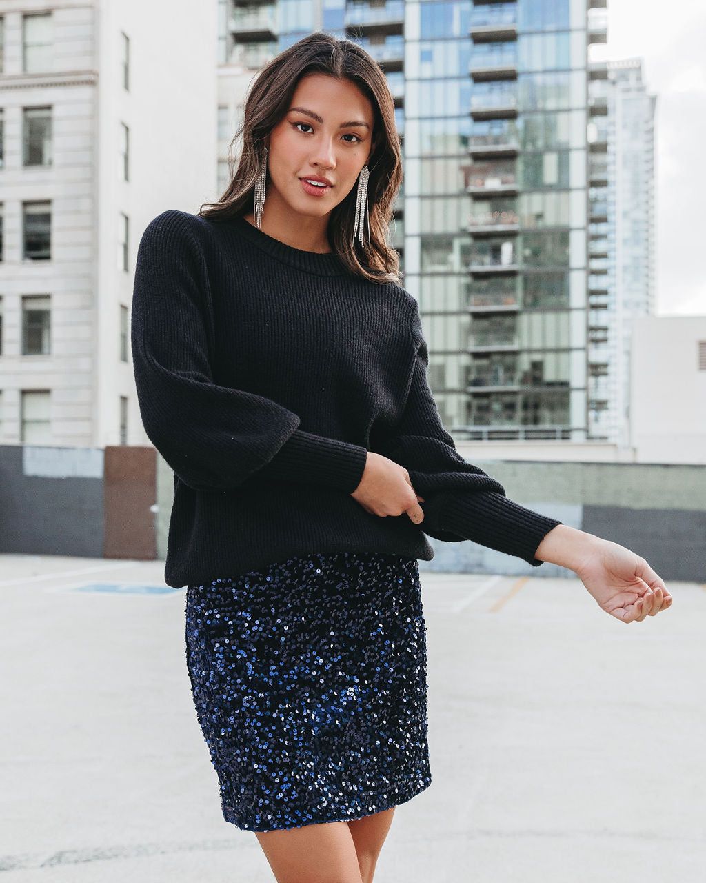 Viva La Vida Sequin Velvet Mini Skirt sold by Vici product image thumbnail 5