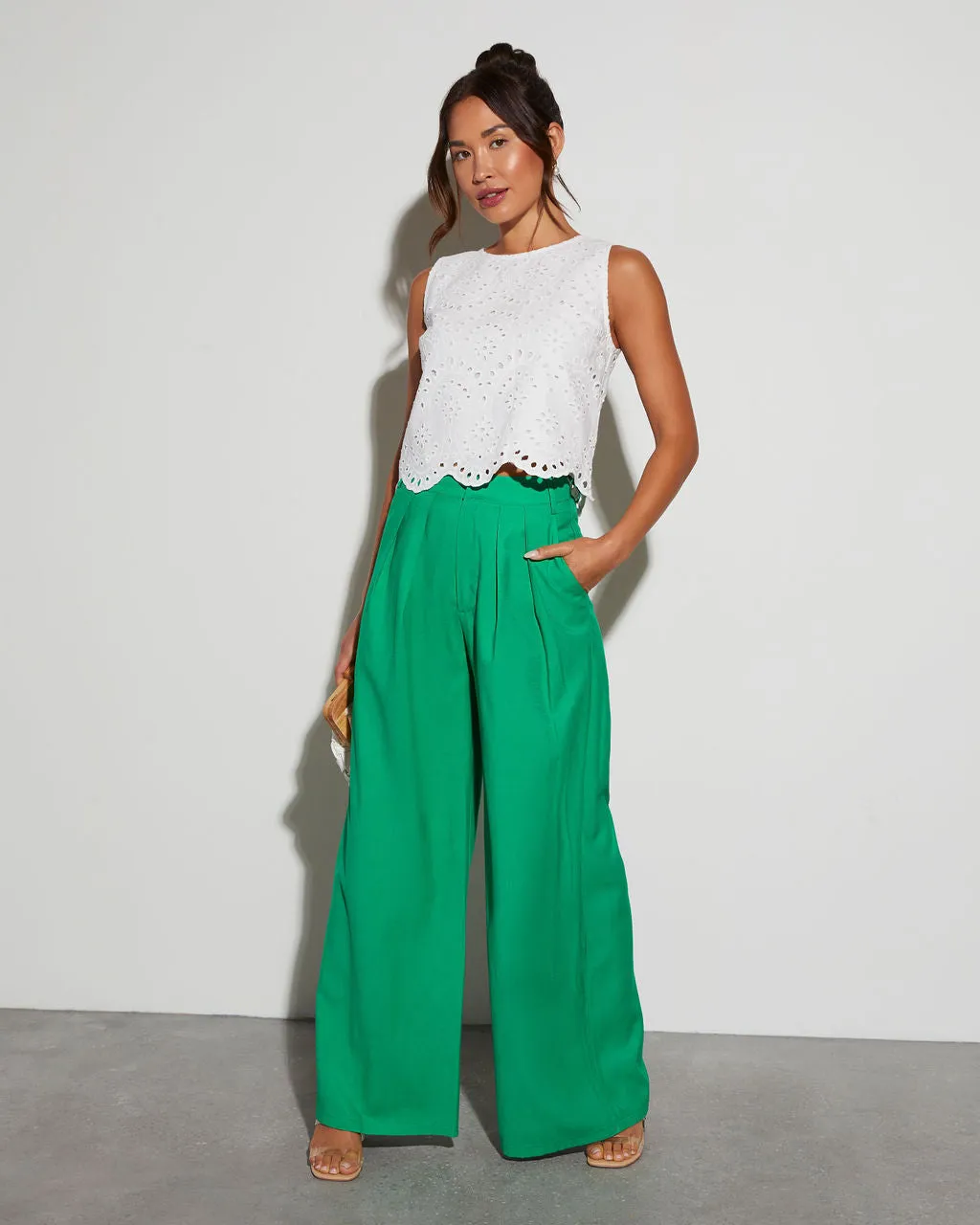 Martha Eyelet Sleeveless Top sold by Vici product image thumbnail 4