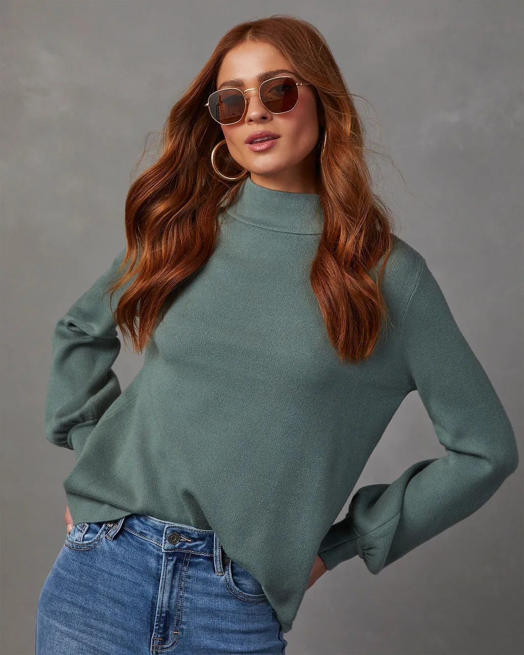 Kaplan Mock Neck Knit Sweater sold by Vici