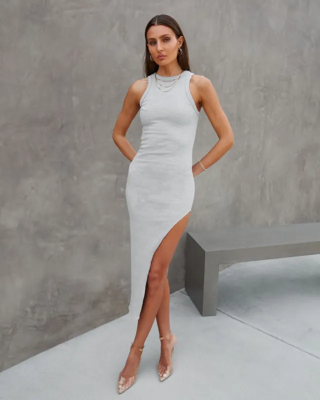 Cause A Sensation Ribbed Side Slit Maxi Dress made by Vici