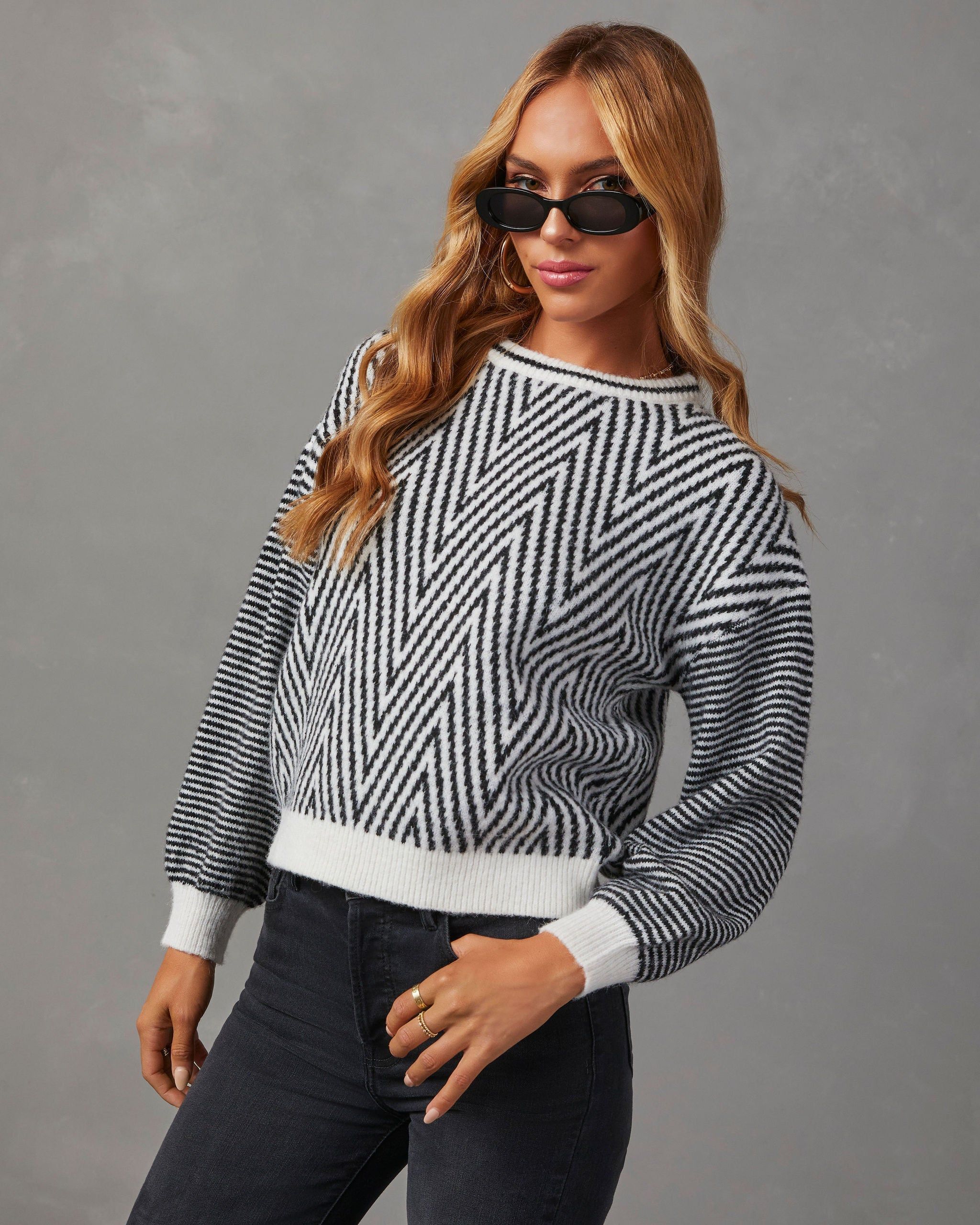 Open Book Chevron Pullover Sweater sold by Vici product image thumbnail 2