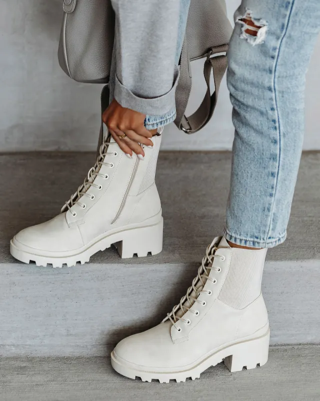 Willa Heeled Lace Up Boot sold by Vici