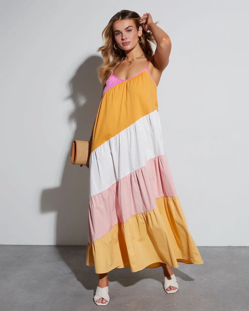 Patricia Colorblock Cotton Maxi Dress sold by Vici
