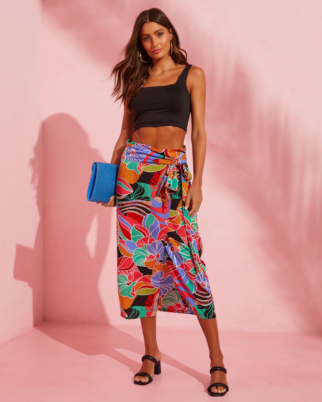 Put It In Print Wrap Midi Skirt sold by Vici product image thumbnail 2