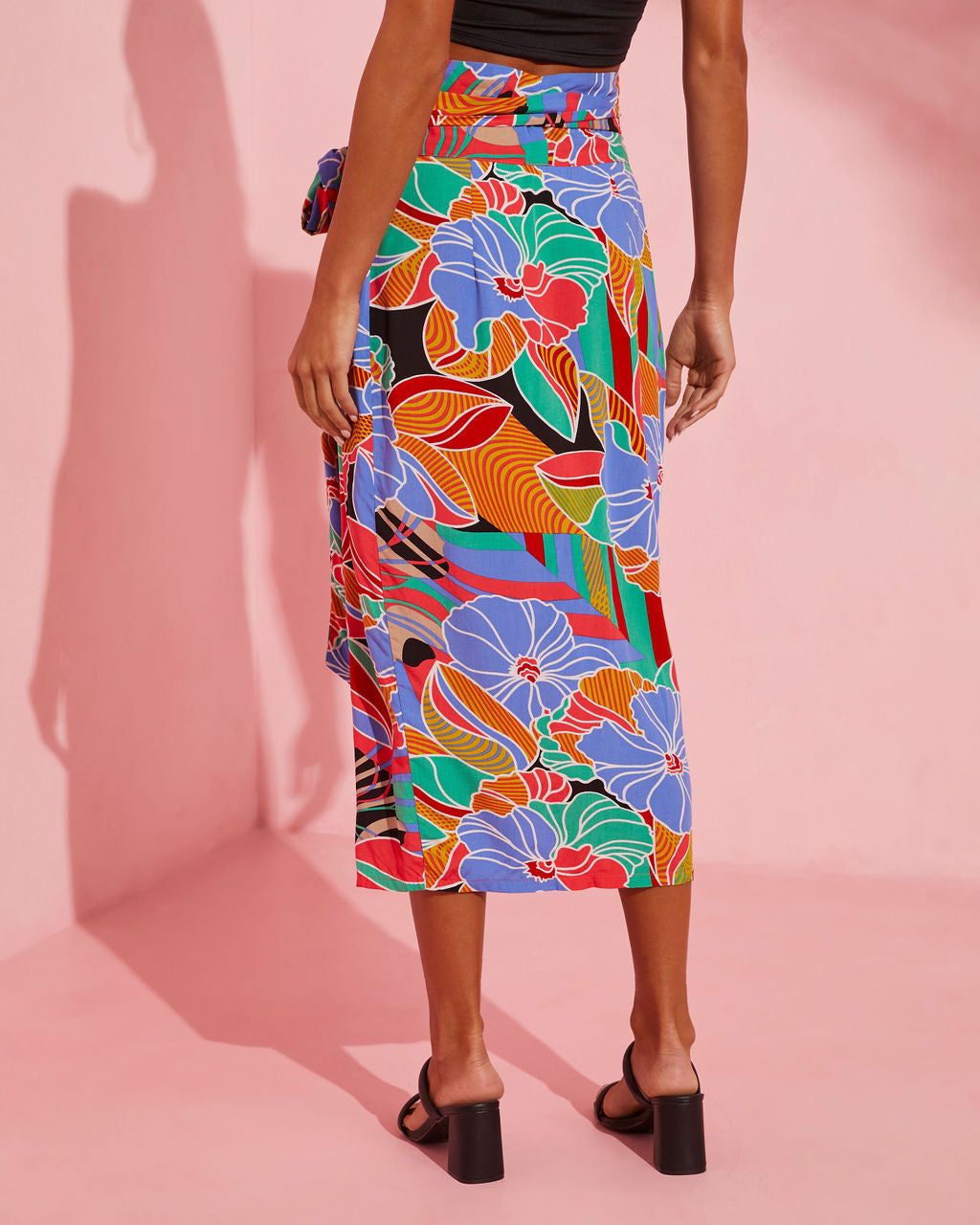 Put It In Print Wrap Midi Skirt sold by Vici product image thumbnail 3
