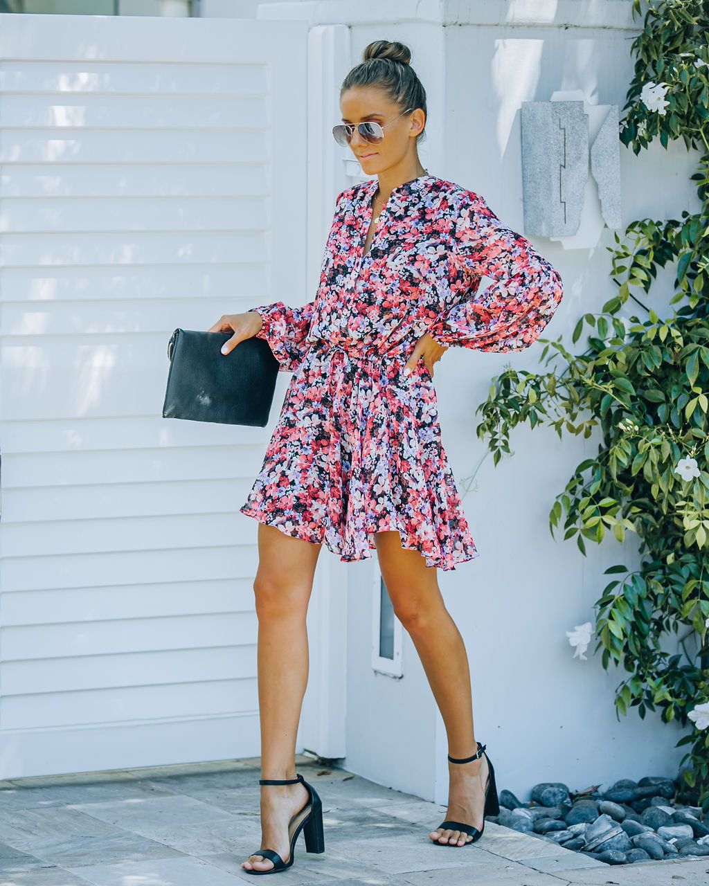 Kule Floral Adjustable Balloon Sleeve Dress - FINAL SALE sold by Vici product image thumbnail 8
