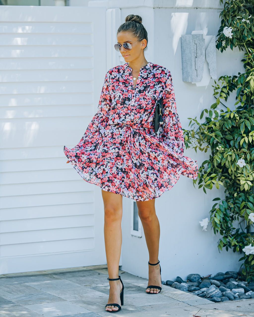 Kule Floral Adjustable Balloon Sleeve Dress - FINAL SALE sold by Vici product image thumbnail 10