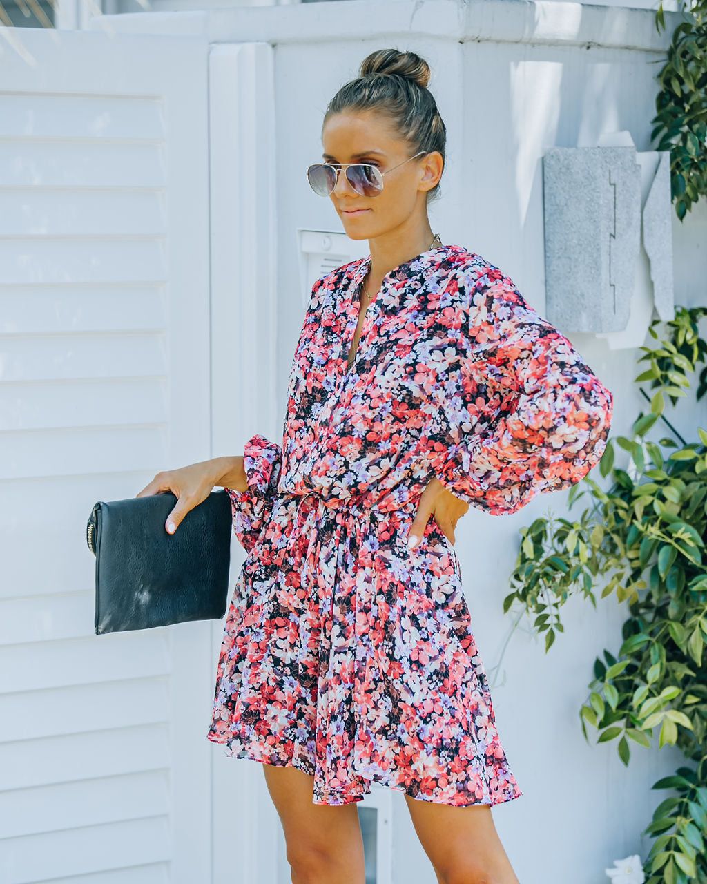 Kule Floral Adjustable Balloon Sleeve Dress - FINAL SALE sold by Vici product image thumbnail 7